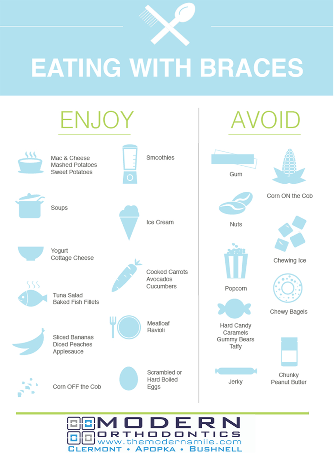Tips For Braces Life With Braces Modern Orthodontics